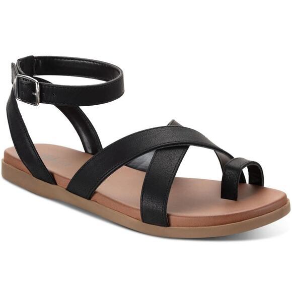 Style & Co Women Lianaa Slingback Ankle Strap Sandals Size US 9M Black Smooth - Picture 1 of 4